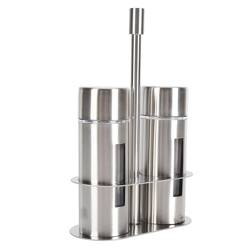 Набор из 2 шт. солонок и перечниц из нержавеющей стали 304, бутылочки для сахара, специй, приправ с подставкой для кухни, ресторана