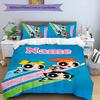 3pcs The Powerpuff Girls5 Cover Set - Personalized Name, HD Printed Bedding with 1 Cover and 2 Pillowcases - Perfect for Home Decor, Easy Care