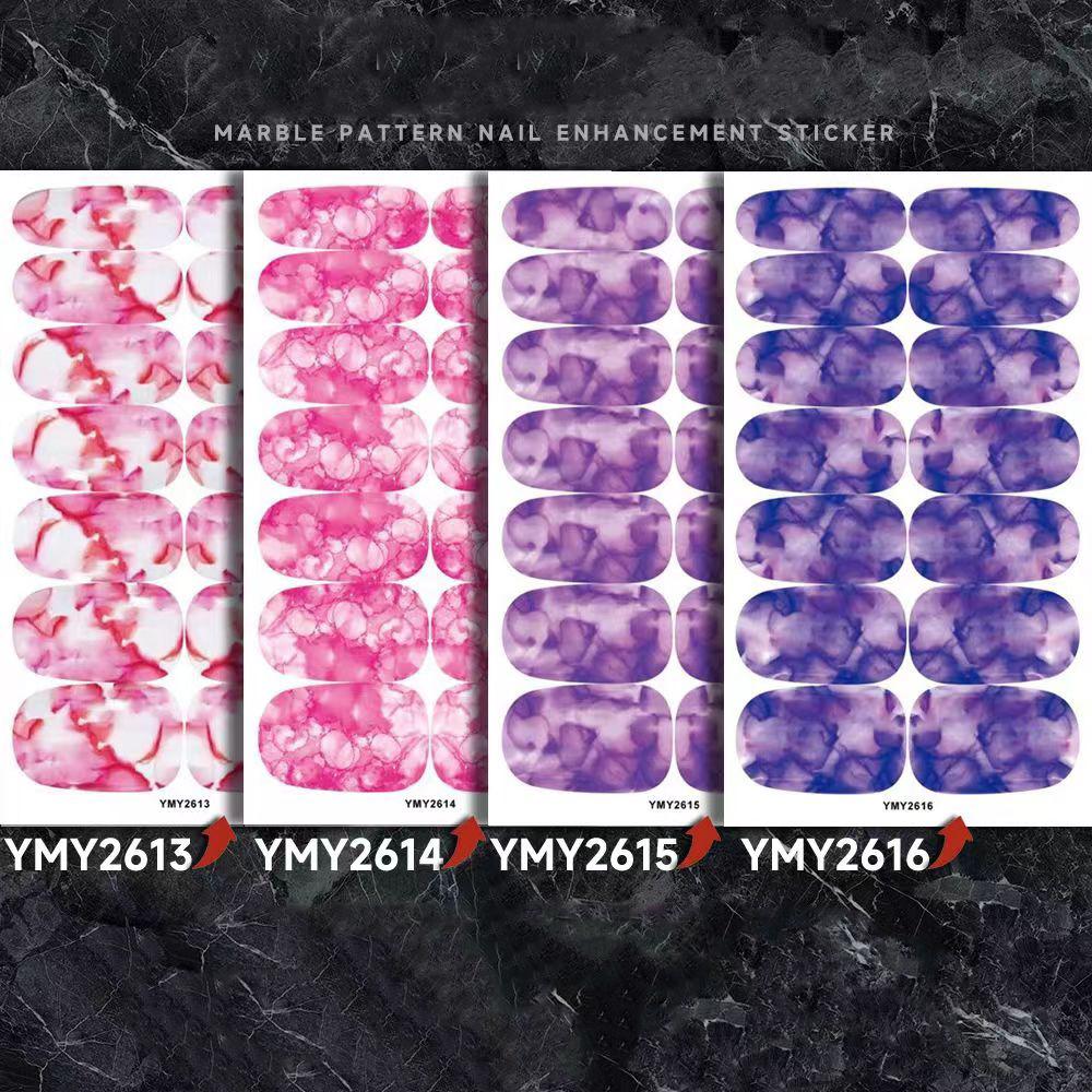 4 New Nail Accessories Marble Smudged Star Paper Mesh Red Nail with Laser Nail Stickers