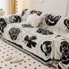 Chenille Tassel Sofa Cover Dust-proof Non Slip Flower Jacquard Sofa Towel Comfortable Seat Cushion Multifunctional Cover Blanket