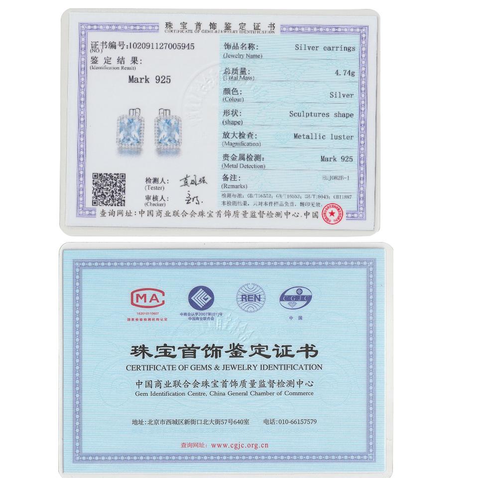 Umcho Luxury Nano Sky Blue Topaz Gemstone Clip Anniversary Birthday Valentine's Day Jewelry Gifts for Women Wife Her Girls