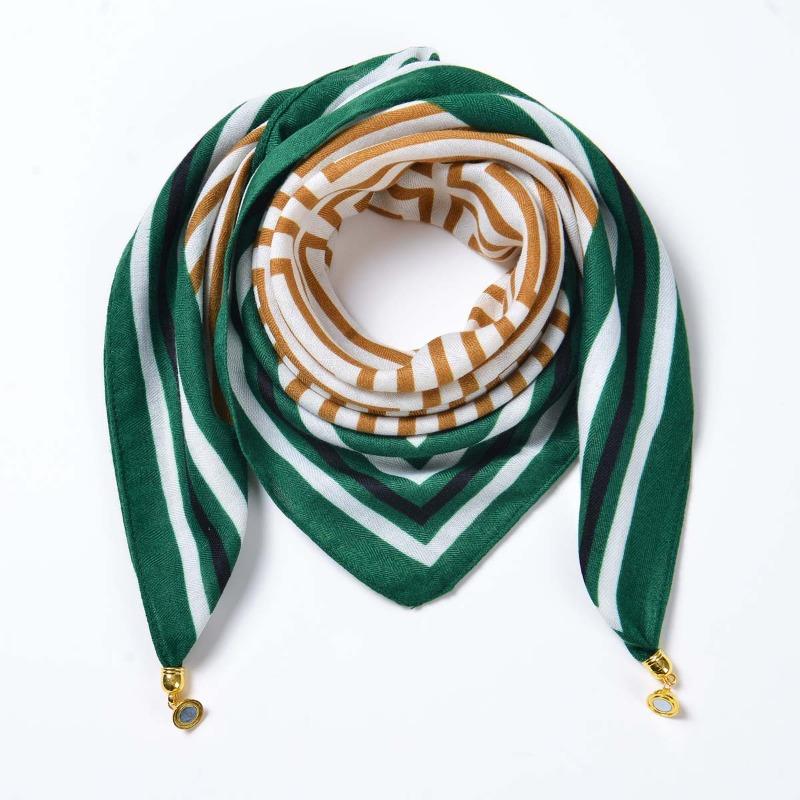 New Multi-functional Magnetic Velvet Neck Protection Small Scarf New Women's Four-season Warm Decoration Fashionable Small Square Scarf