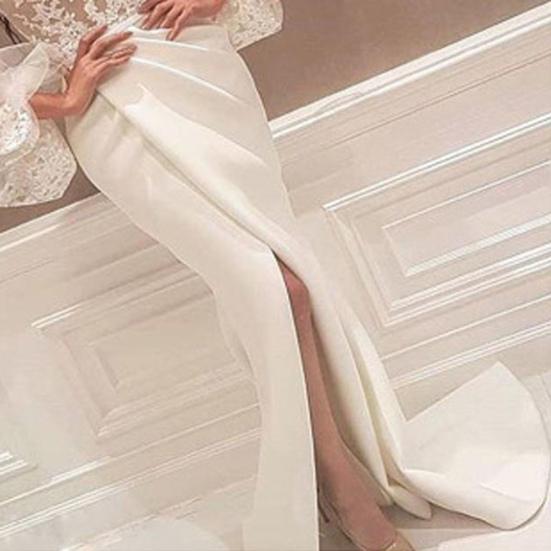 Женские нижние юбки размера плюс, прозрачная водолазка, вечернее платье с высокой талией и высоким разрезом по краю, с пышными рукавами, женское платье, женская одежда