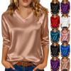 Блузка для женщин нарядная с рукавом 3/4, рубашки для делового кэжуал, однотонные топы