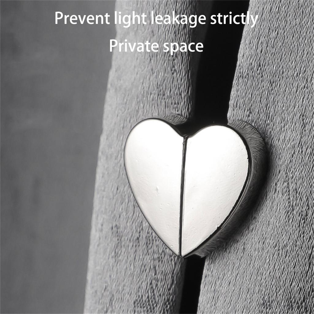 Набор из 10 магнитных зажимов для штор в форме сердца, не требующих гвоздей, с двусторонними магнитами для светонепроницаемости, украшение для дома