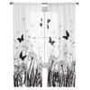 Цветочные бабочки прозрачные шторы для гостиной спальни тюлевые шторы кухонные оконные украшения панельные шторы