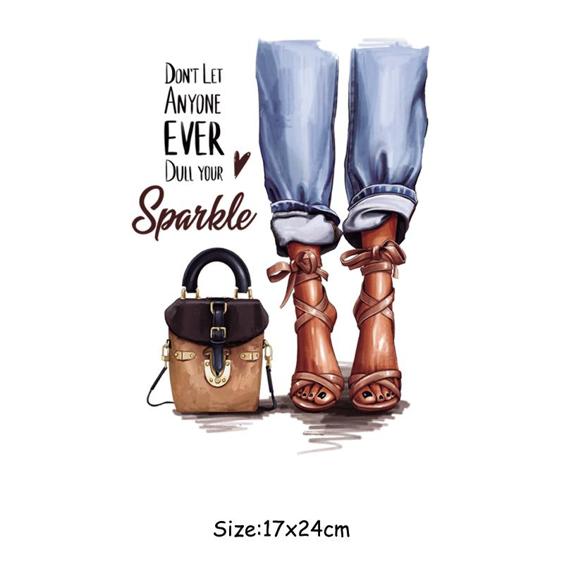 Ретро-обувь с узором, термонашивки, одежда, футболка, платье, новый дизайн, термотрансферная аппликация «сделай сам», горячая слеза