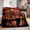 1pc Iron Maiden Band Merchandise Flannel Blanket [Cozy Throw Blanket] For Sofa, Bed, Travel, Camping, Livingroom, Office, Couch, Chair, And Bed