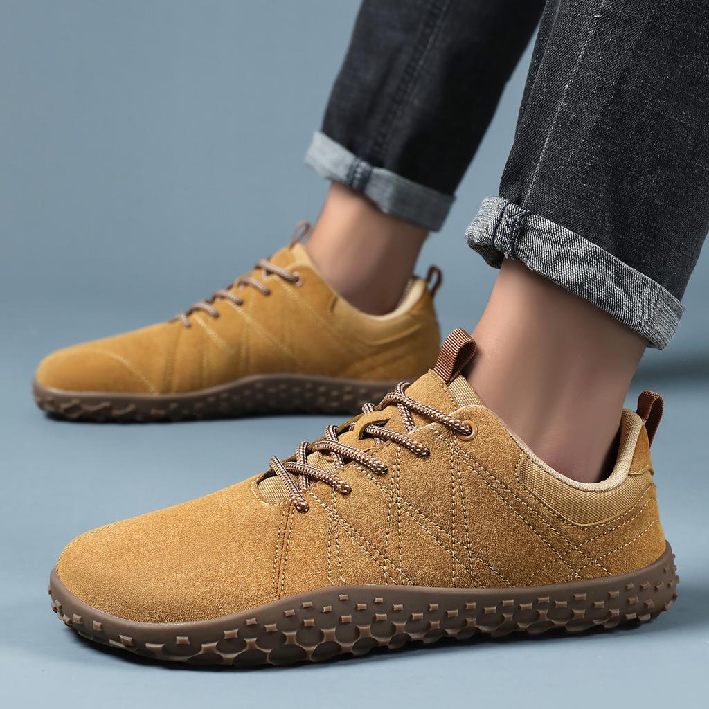 TUINANLE Ботинки на средней шнуровке для босоногой ходьбы Мужские Женские Широкий носок Треккинговые ботинки Уличные Нескользящие Обувь для трейлраннинга