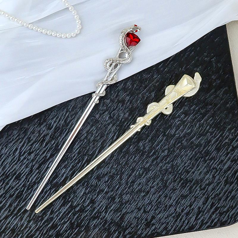1 шт. аксессуары для волос китайская заколка для волос Advanced Feeling Serpentine Gemstone шпилька для волос в стиле панк змея для волос регулируемая со стразами