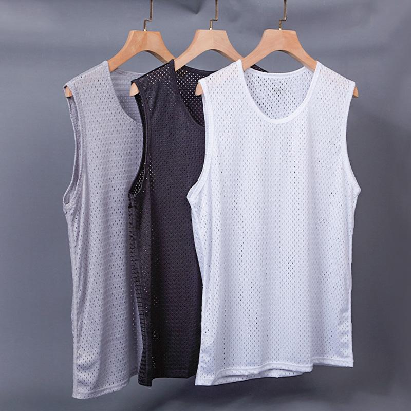 1 шт. Мужские топы, крутые спортивные майки, быстросохнущие футболки без рукавов, дышащий жилет из ледяного шелка, пляжная майка для фитнеса и мужской моды