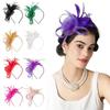 Mesh Flower Feather Headpiece British Hair Hoop Fashion Hair Accessories Horse Racing Festival
