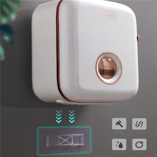 Bathroom Tissue Holder Wall Mounted Toilet Paper Box Waterproof Roll Paper Storage Rack Double Layer Organizer Shelf