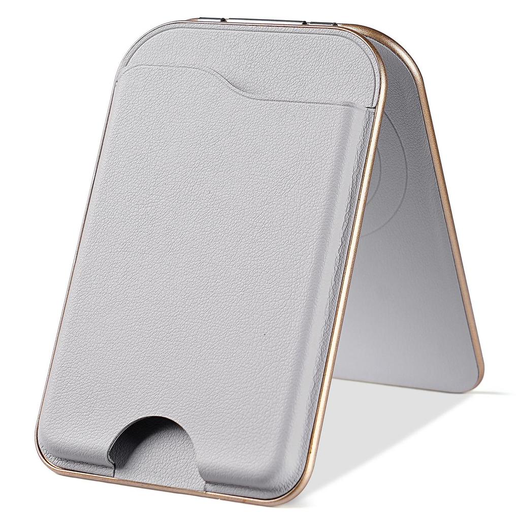 iPhone 17 Magnetic Bracket Magsafe Rotating Mirror Stand with Card Holder