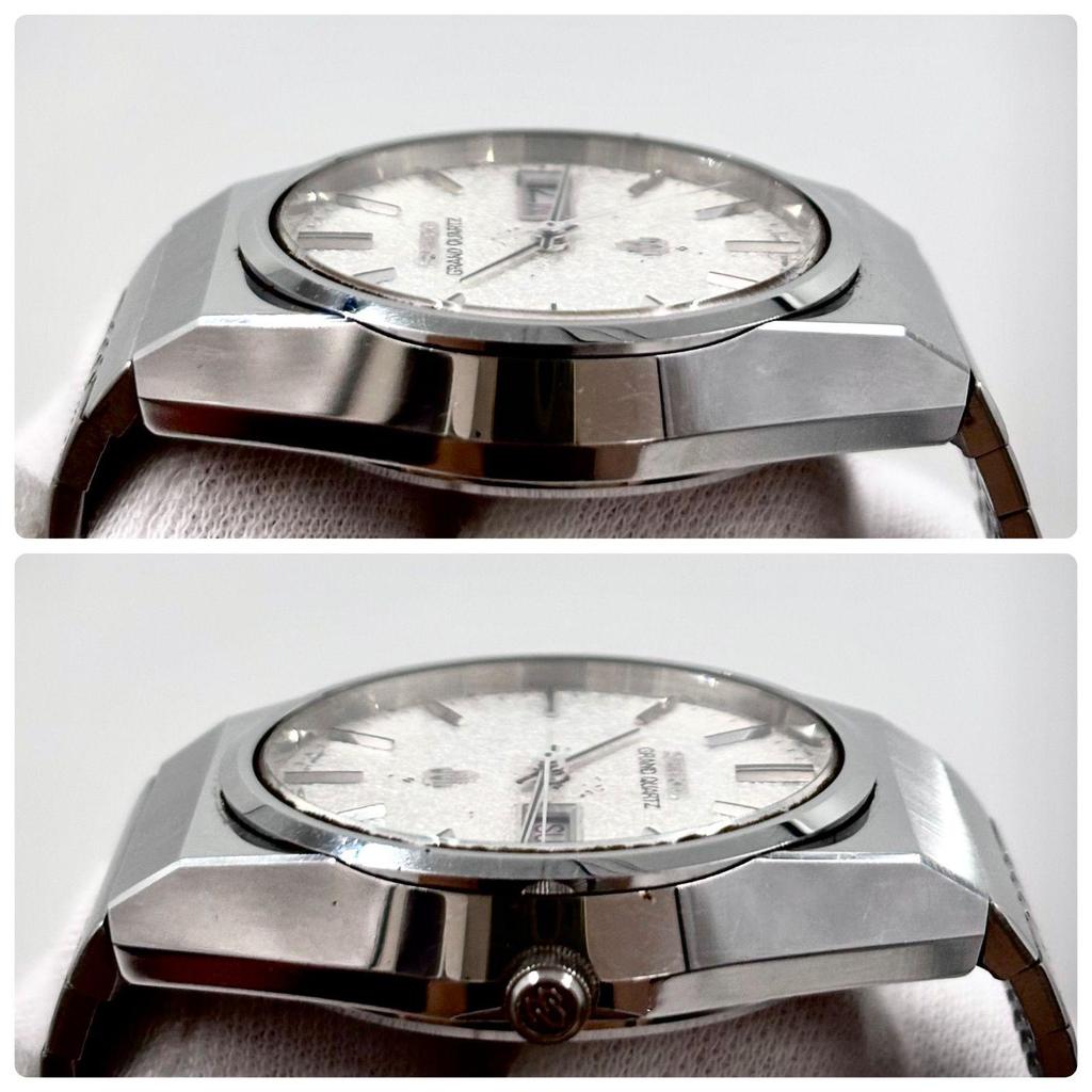 Б/у [Операция/Оригинальный браслет] SEIKO/SEIKO GRAND QUARTZ/Grand Quartz День-Дата Белый циферблат/Алмазная пыль Сделано Suwa Seikosha Изготовлено в Июне