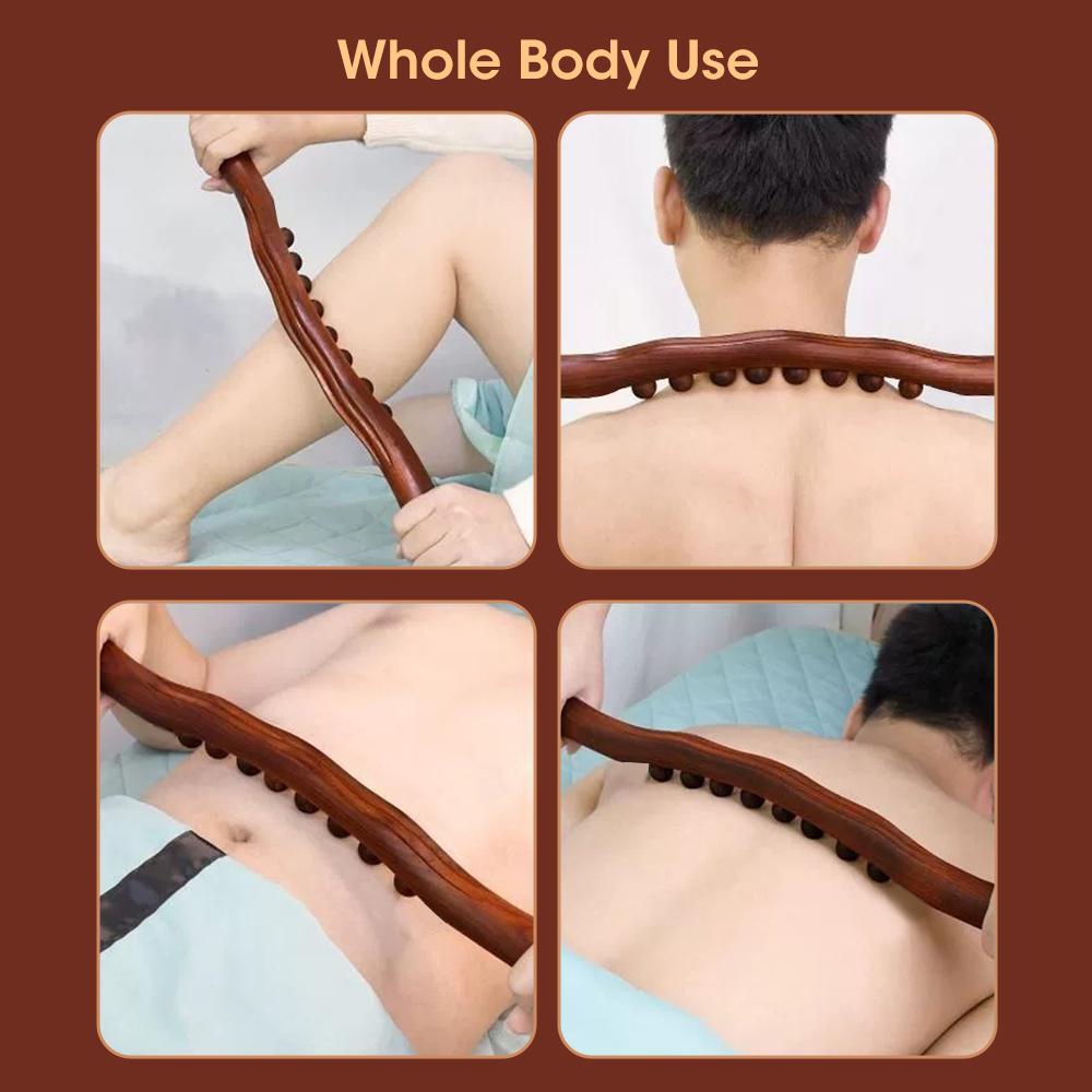 8 Beads Gua Sha Stick Wooden Body Massage Stick Handheld Abdomen Cellulite Massager Wood Full Body Massager