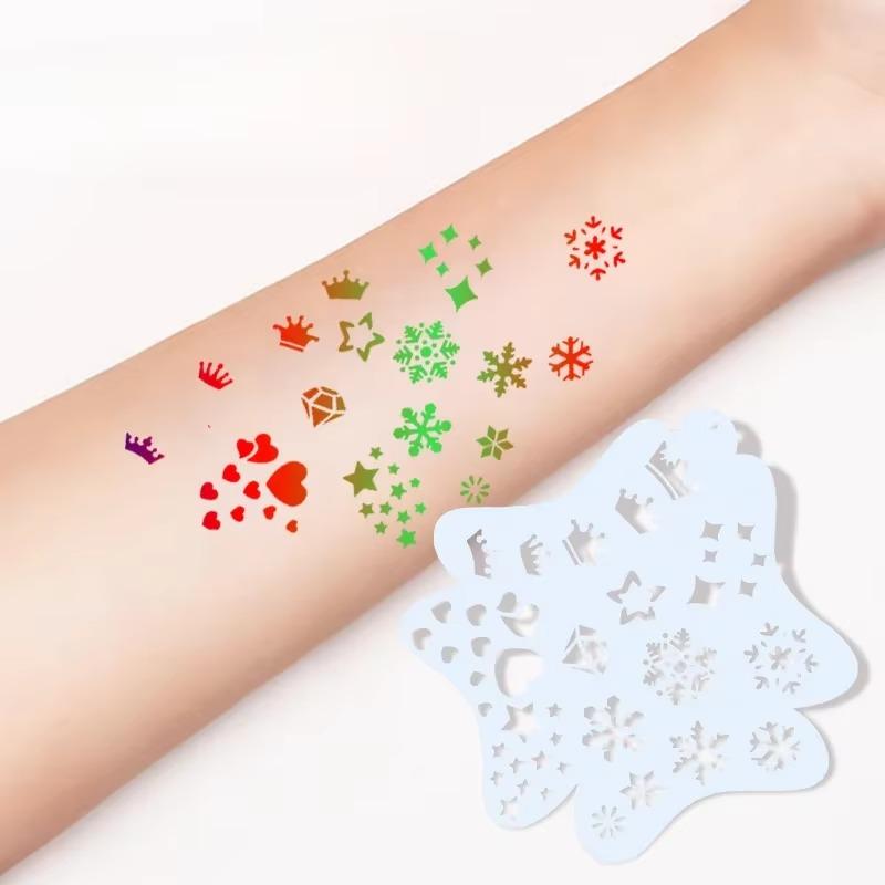 8 шт./компл. Шаблоны для аквагрима для взрослых и детей, профессиональный боди-арт, многоразовые шаблоны для вечеринок, инструменты для макияжа