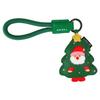 Exquisite Christmas Key Ring Sewn Leather Elk Pendant Versatile Santa Claus Keychain  Kids