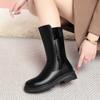 Женские зимние ботинки из натуральной кожи, большие размеры, нескользящие ботинки для езды, женская натуральная шерсть, женская зимняя обувь, ботинки
