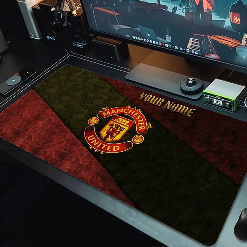 Manchester United F Custom Name Large Size Mouse Pad Large Gaming Table Cushion Non-slip Laptop Tablet Big Mousepad XXL Mat Mini PC Playmat With Lock