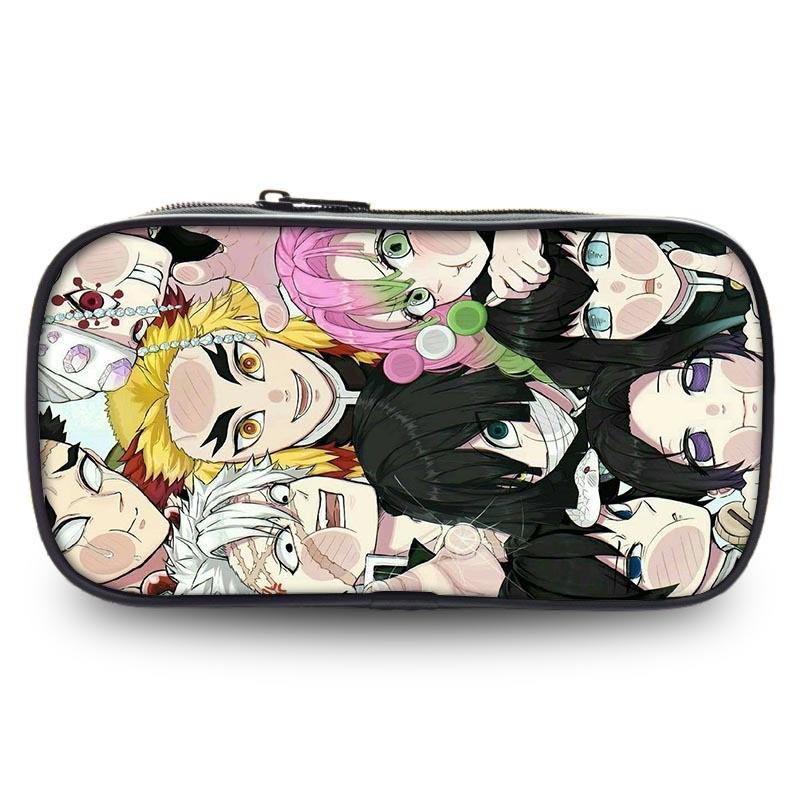 Large Capacity Demon Slayer Pen Bag Stylish Oxford Fabric Stationery Pouch