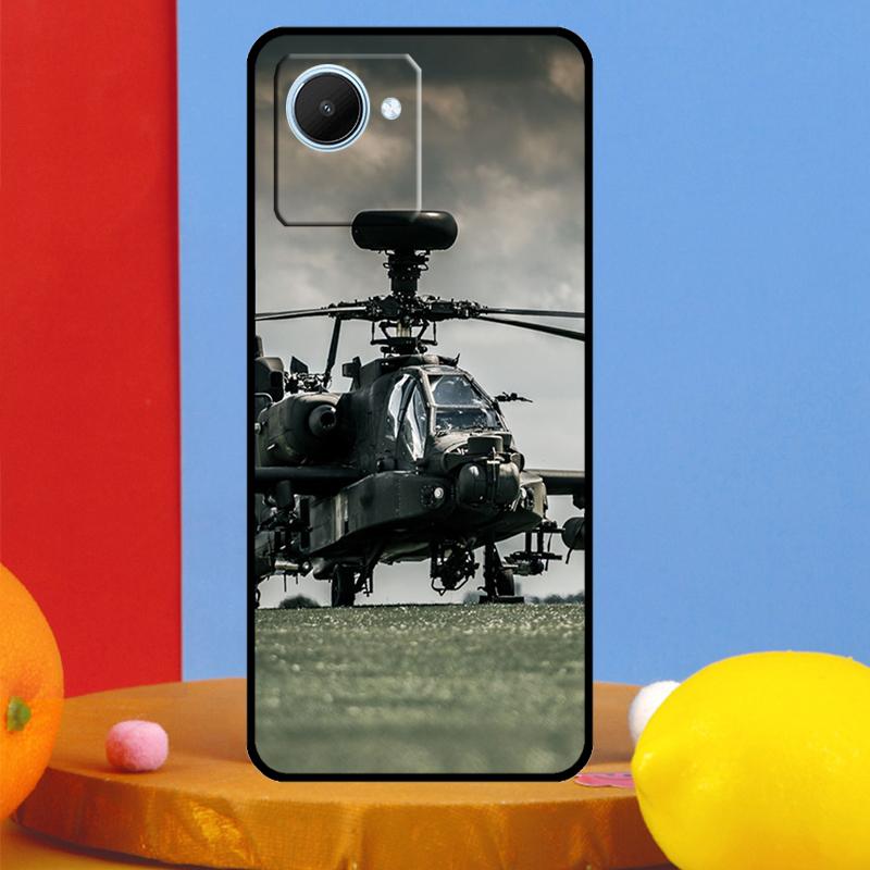 Helicopter Military For Realme C55 C53 C67 C51 C35 C33 C31 C30 C25s C21Y GT Neo 6 5 9 10 11 12 Pro Plus Case