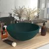 VidaXL Round Luxury Bathroom Sink Countertop Washbasin Toilet Hand Basin Cosmetic Room Interior Matte Dark Green 146970