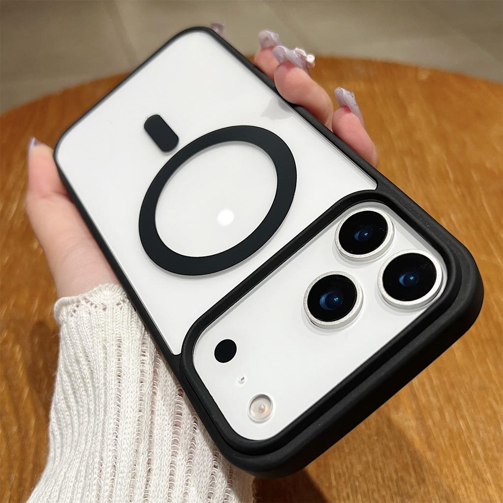 Чехол Magsafe для iPhone 17 AIR 16 E 15 14 13 12 11 ProMax Акриловая Жесткая Защитная Крышка Матовый Леденец Беспроводная Зарядка Прозрачный