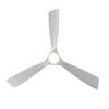 60-inch ceiling fan in white, three-blade, wood propeller blades, remote control, 3CCT, Reversible DC Motor, Six Speed Settings, and Power-Off Memory