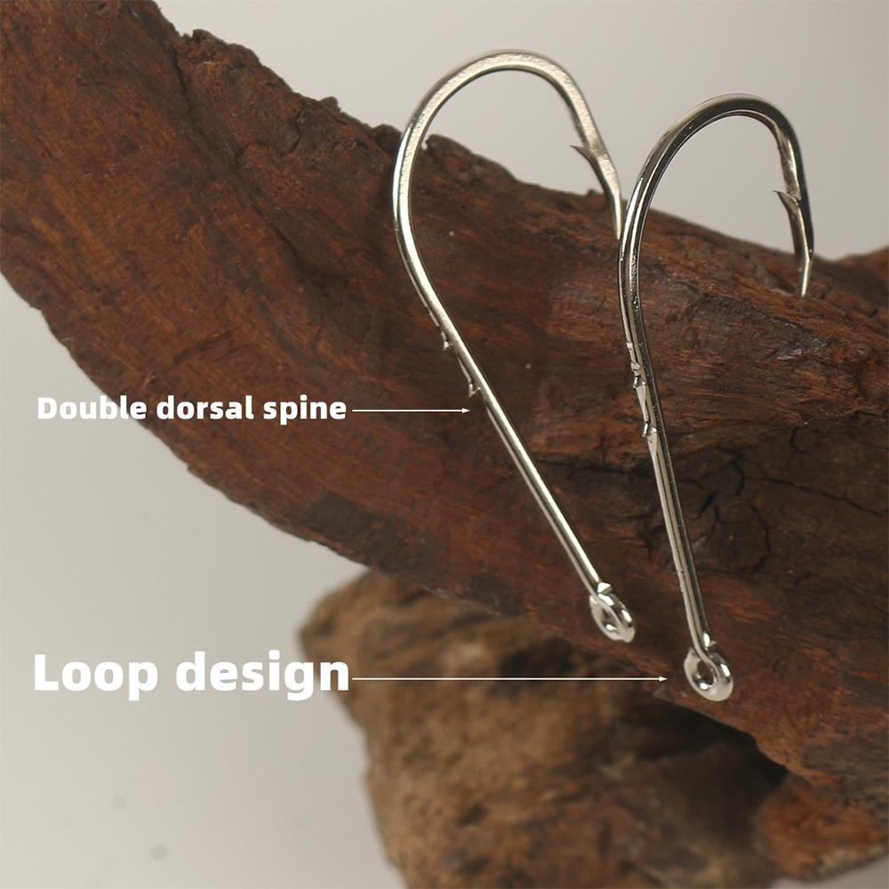 1000PCS Carbon Steel Long Shanked Fishing Hook 1#-10# Bait Holder Hook Freshwater Fishing