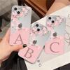 Розовый модный прозрачный чехол с цветочным принтом и надписью для Apple iPhone 14 11 13 12 Pro 7 8 Plus XR X XS Max 6 6S, силиконовый чехол для телефона