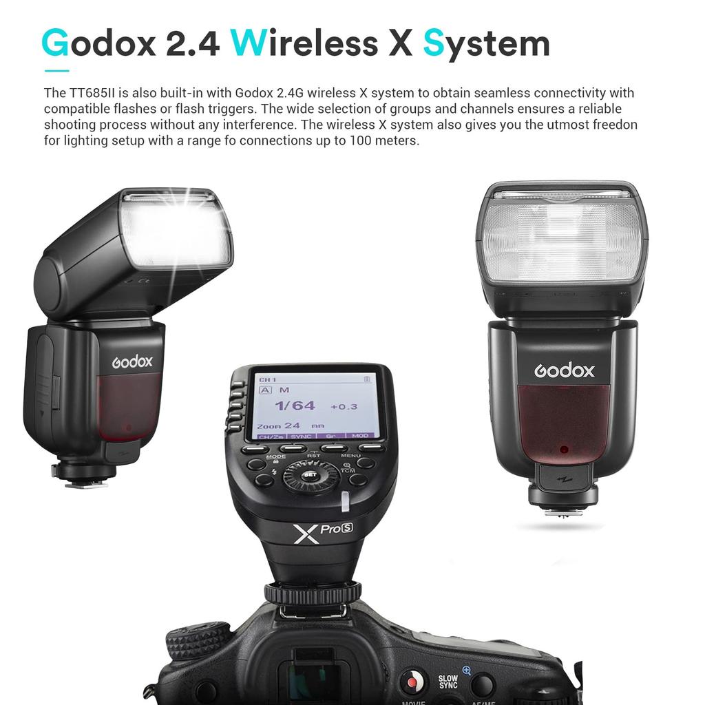Вспышка GODOX TT685SII для камеры, стробоскопическая TTL HSS, беспроводная передача, вспышка, совместимая с зеркальной камерой Sony TT685II-S 1/8000 с 2.4G [Товар]