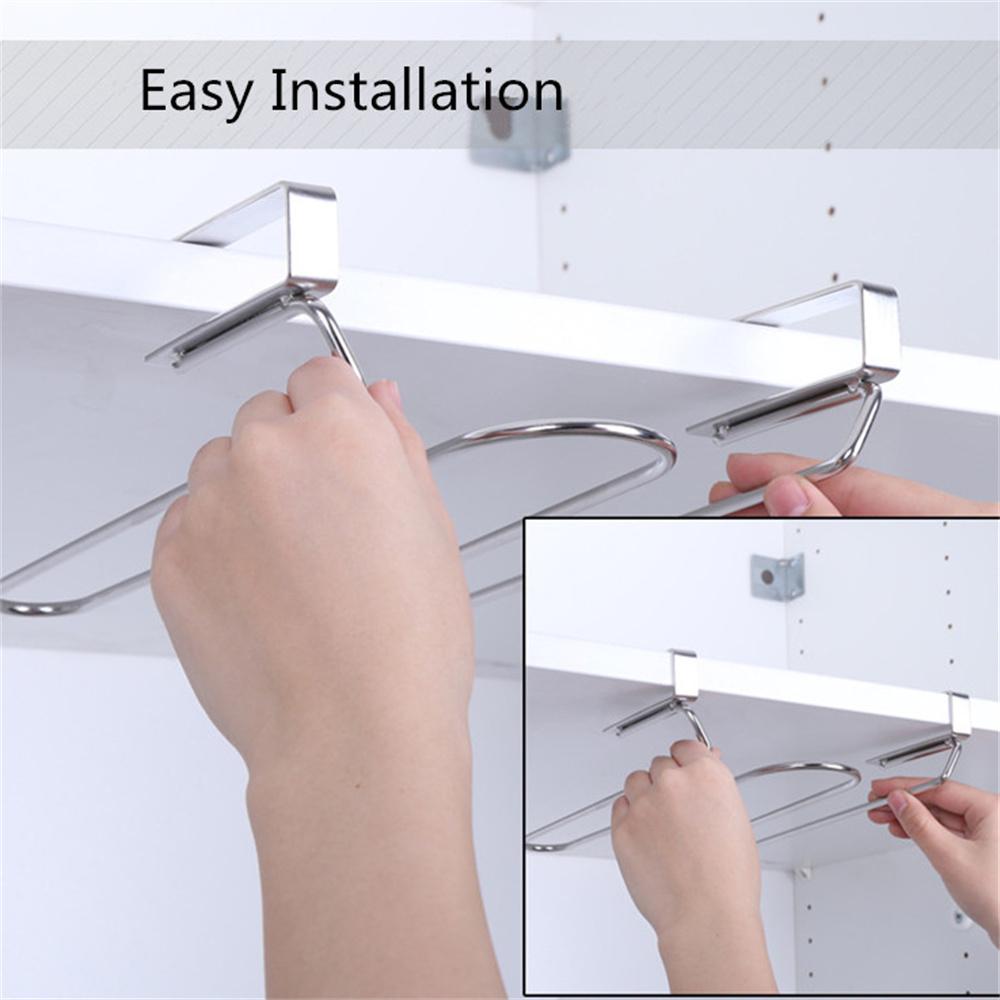 Стойка для вина из нержавеющей стали, держатель для бокалов, подвесная кухонная барная полка, простая установка, полезная подставка для винных бокалов, держатель для рулонов бумаги