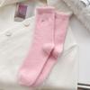Socks Medium Tube Socks Season Fleece Thickened Warm Mink Fleece Socks Embroidered Cat Cute Home Sleep Socks