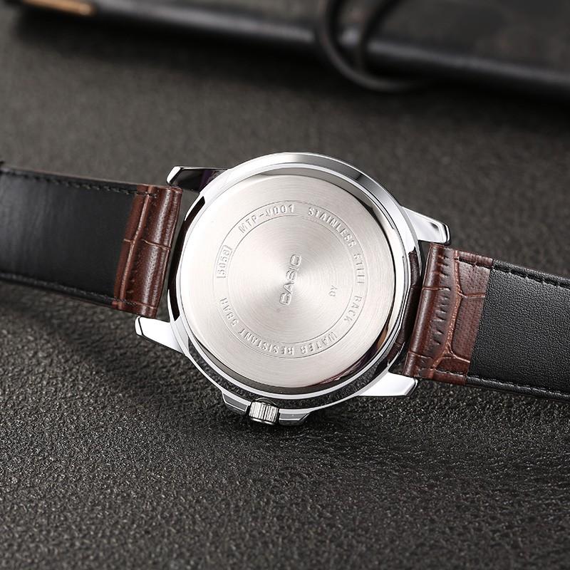 Casio Серия STANDARD Модный Business Casual Водонепроницаемый Классический Стрелочный Индикация Даты Кварцевый Механизм Кожаный Ремешок Японский и MTP-VD01L-1BV