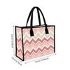 Wavy Chevron Pattern Tote Bag Casual Large Capacity Portable Daily Handbag for Women Outdoor Shopping Commute Use