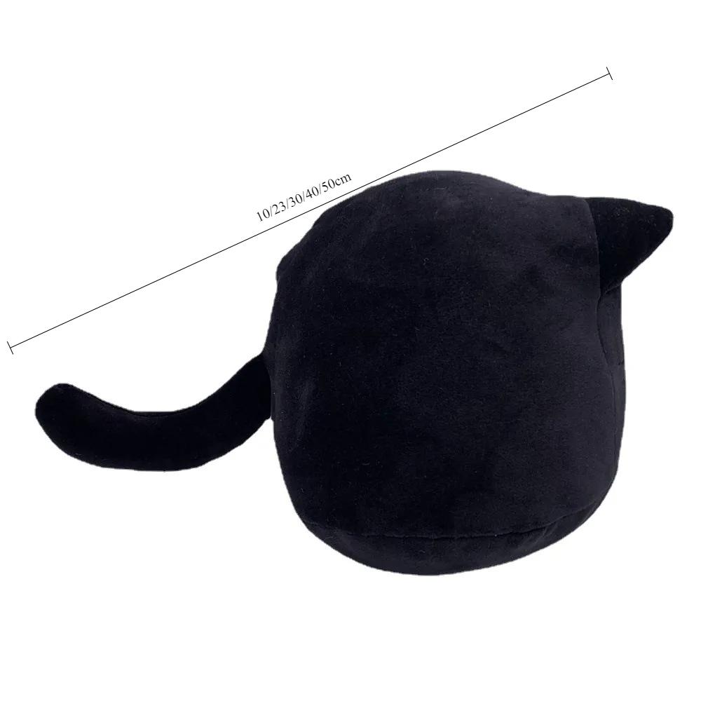 Плюшевая игрушка «Черный кот», мягкие кавайные плюшевые аниме-подушки, милая мягкая кукла с мультяшными животными для девочек, подарки на день Святого Валентина, украшения