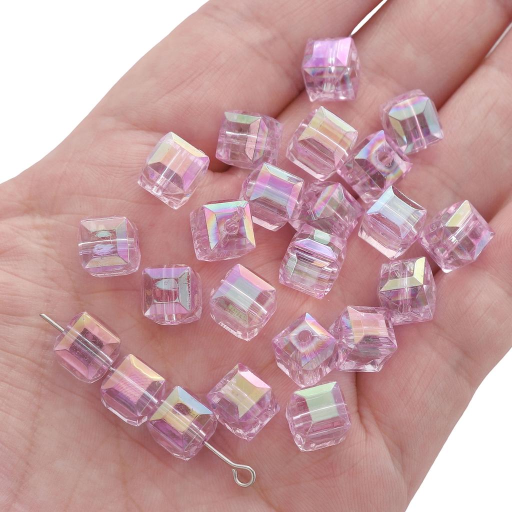 Бусины ручной работы Акриловые 8 мм Иллюзия Имитация Стеклянные квадратные бусины Аксессуары для самостоятельного изготовления Бусины россыпью Ручные бусины Материал для цепочки сотового телефона Упаковка