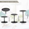 Black Candelabra Candle Holders 2 Set Modern Iron Candle Plate Candlestick for Dinning Table Decoration Centerpiece Anniversary