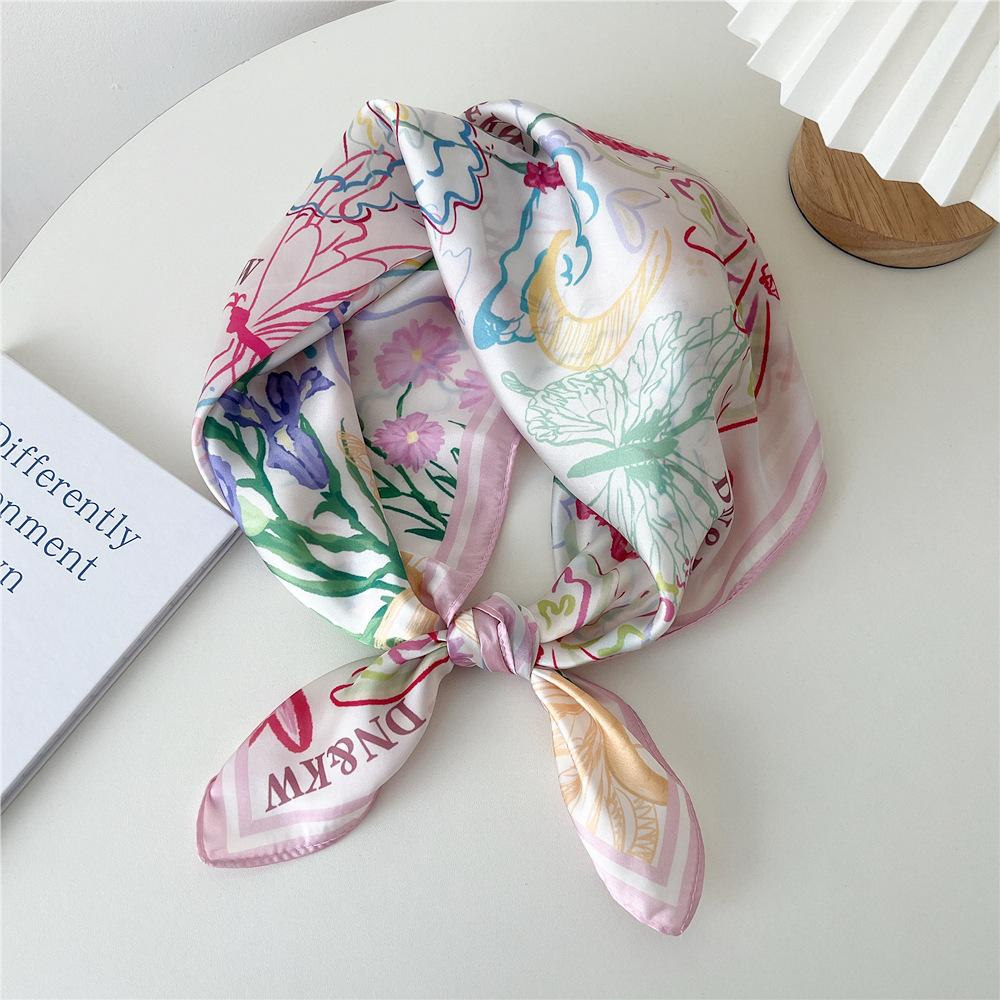 Модный декоративный шарф, повязка для волос, резинка для волос 70, маленький квадратный шарф, шелковый шарф, женский весенне-осенний универсальный маленький шарф, профессиональный шарф