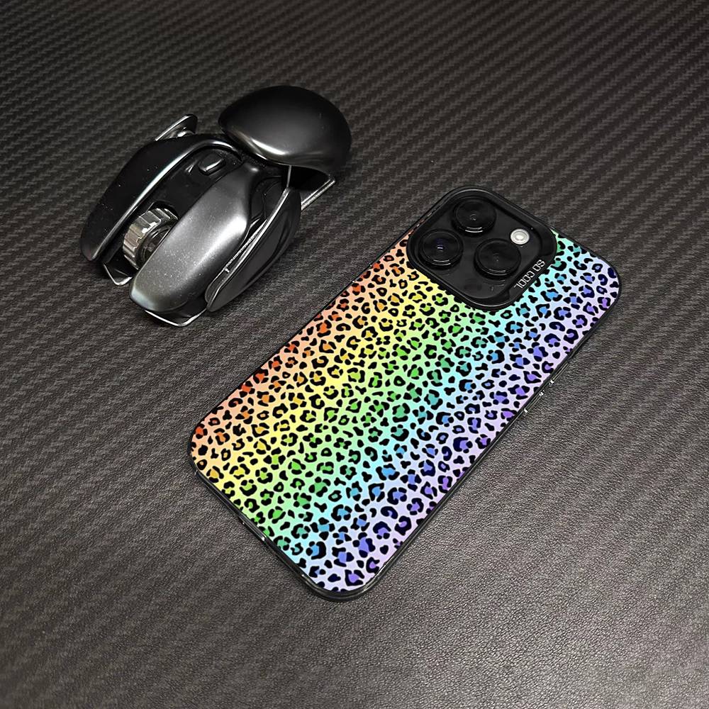 Классический чехол для телефона с леопардовым принтом и гепардом для iPhone 17 16 15 14 13 12 11 Pro Max Plus Серебристый цвет