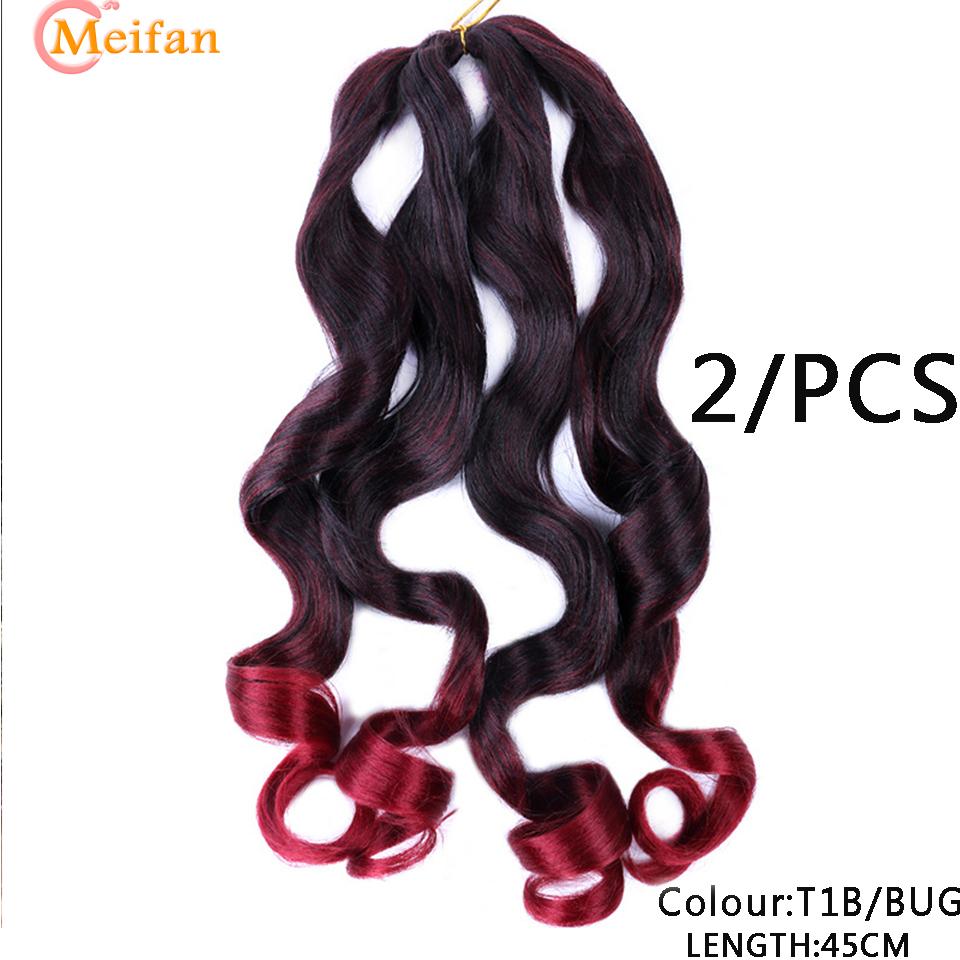 18-дюймовые синтетические свободные волнистые плетения волос, большие волны, вязанные крючком волосы, предварительно растянутые французские кудри, омбре, косы для женщин