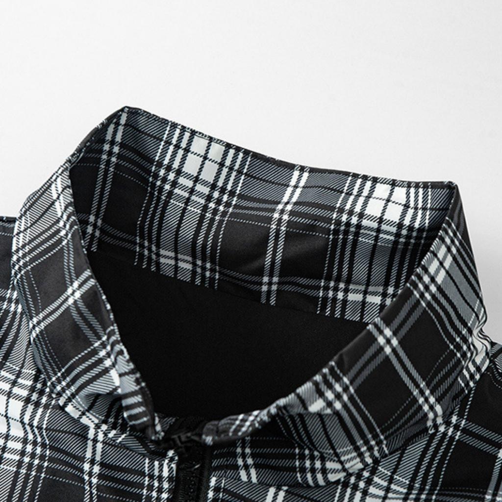 Мужская повседневная двухсторонняя куртка с цветными блоками, Мужская свободная лоскутная клетчатая куртка