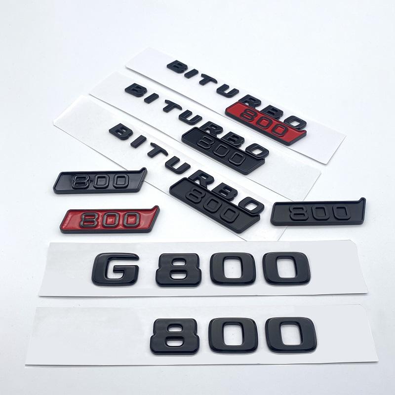 3D ABS Black Silver Letters G800 800 BITURBO Emblem for Mercedes Benz Brabus G Car Fender Trunk Rear W464 Logo Sticker MU8
