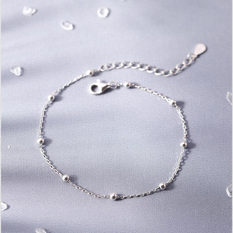 925 Sterling Silver Round Beads Bracelet Small Cute Accessories Female Simple Personality Exquisite Bracelet Student Jewelry