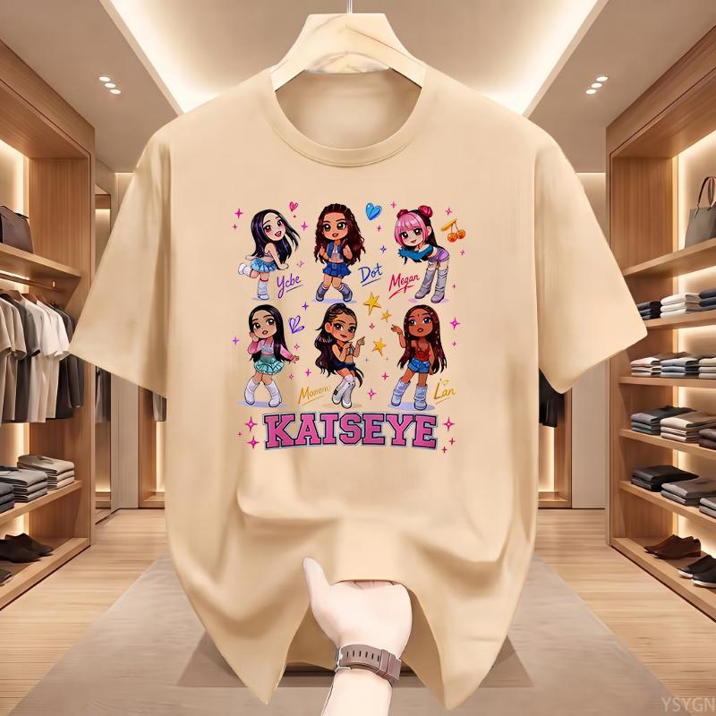 Katseye Kpop Графический Принт Оверсайз Модные Футболки Корейская Эстетика Поп Хлопковые Футболки Одежда для Фанатов Для Мужчин Женщин