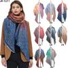 Women'S New European And American Shawl Scarf, Autumn And Winter Large Grid Triangle Imitation Cashmere Double-Sided Scarf