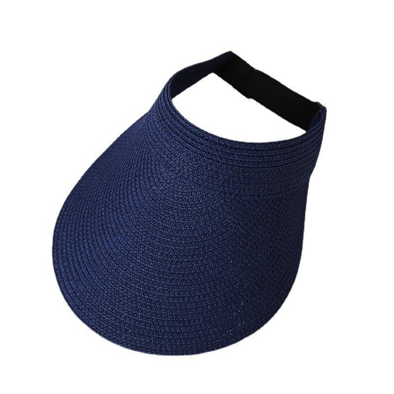 Summer empty top straw hat new men's and women's adjustable sun hat foldable straw weaving big eaves sun hat
