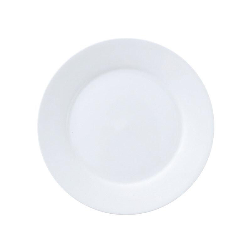 Zhi Nian Hua 9-Inch Round White Ceramic Flat Dinner Plate
