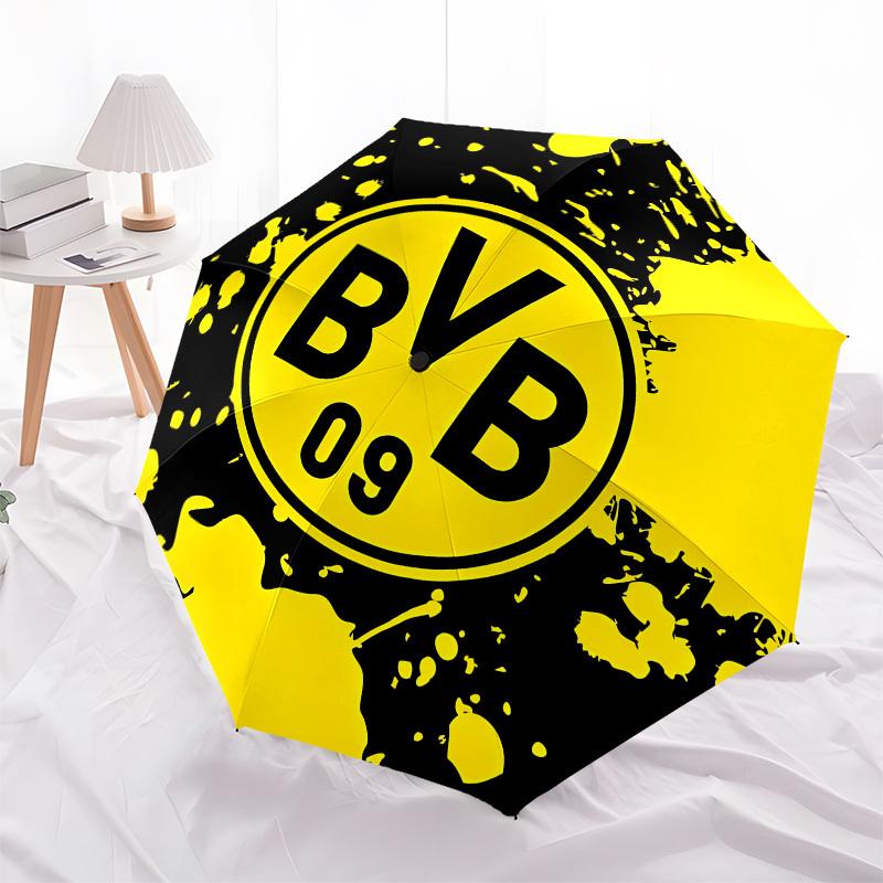 BVB, Dortmund Automatic Opening and Closing, 8 rib Structure Portable Umbrella, Suitable for Men and Women in All Seasons Perfect Gift for